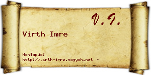 Virth Imre névjegykártya