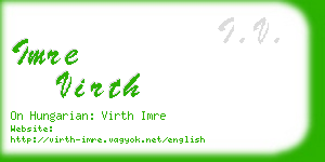 imre virth business card